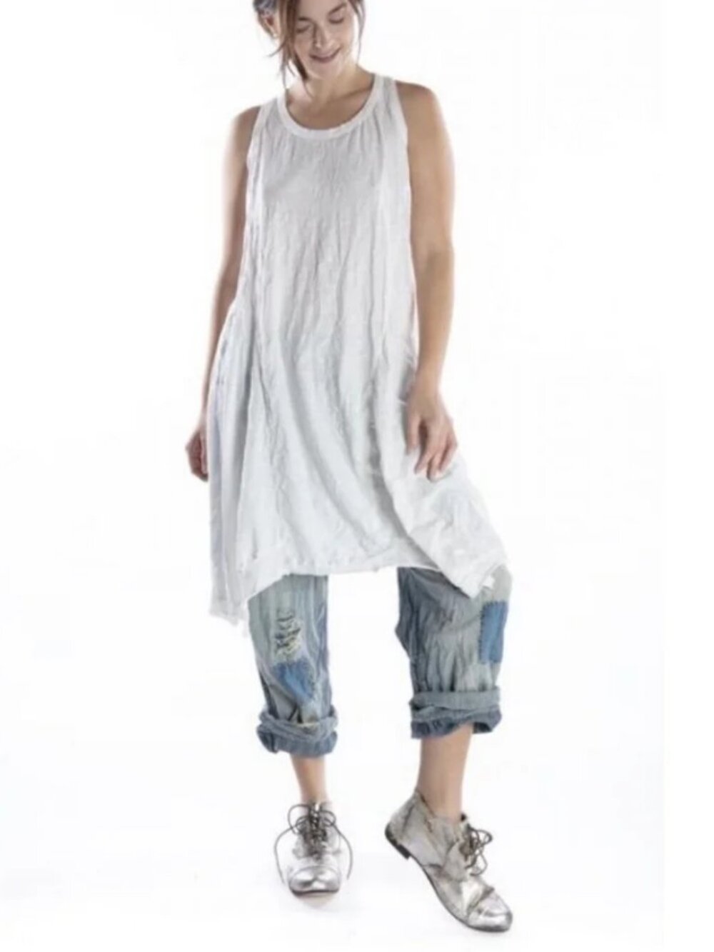 Magnolia Pearl Paz Tank Dress in White OS